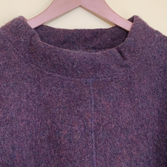 J. Crew | Brown Alpaca Wool Boho Oversized Fringe Mock-neck Pullover Sweater S - Picture 6 of 17